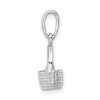 De-Ani Sterling Silver Rhodium-Plated 3D Basket with Moving Handle Pendant