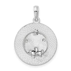 De-Ani Sterling Silver Rhodium-Plated Textured Turks and Caicos Sand Dollar Pendant