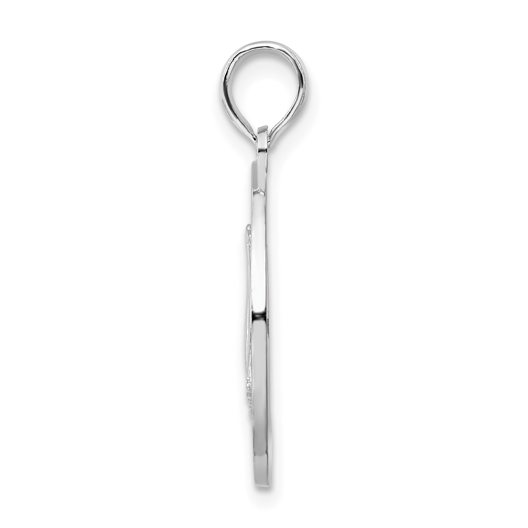 De-Ani Sterling Silver Rhodium-Plated Textured Turks and Caicos with Sailboat Pendant Secondary image