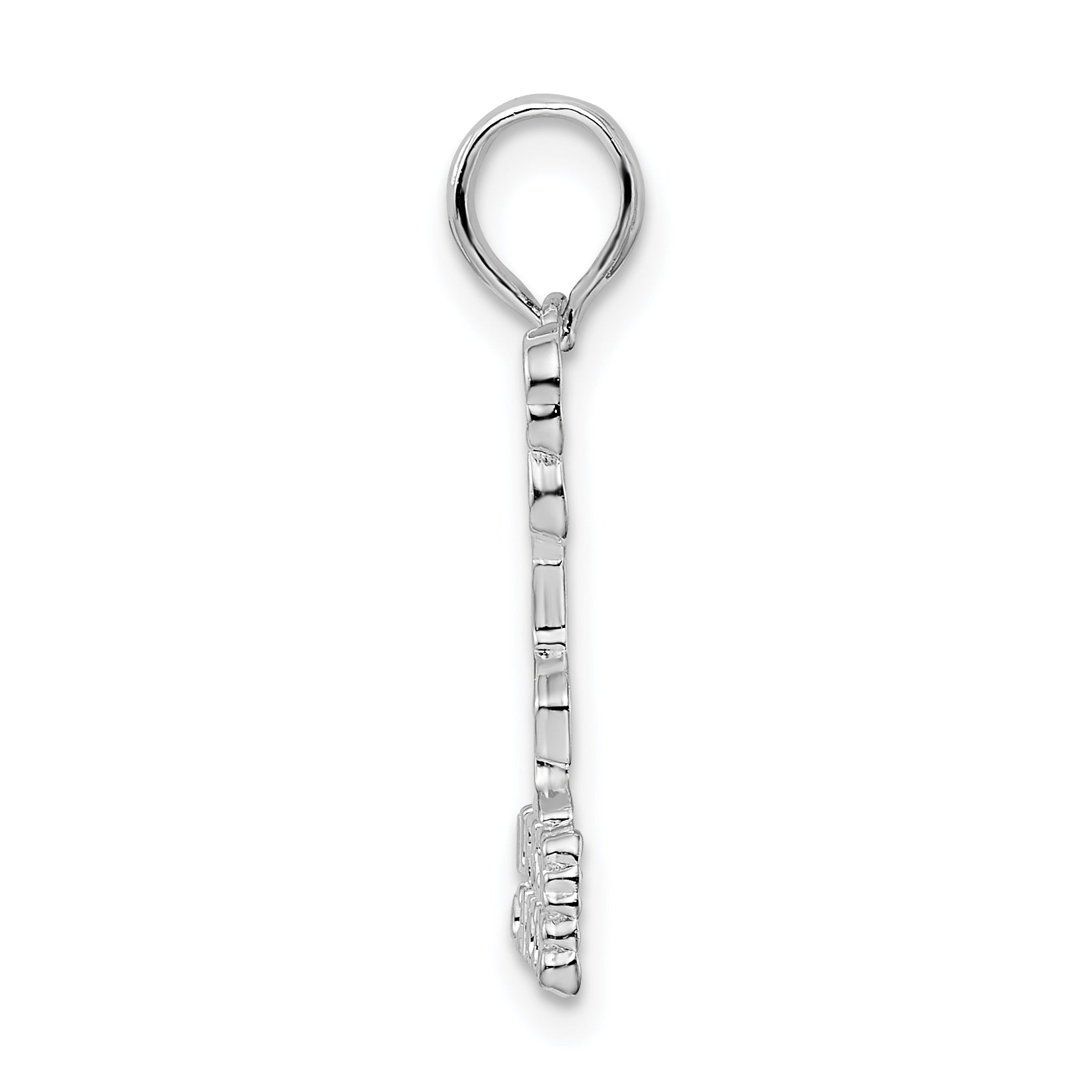 De-Ani Sterling Silver Rhodium-Plated Polished Turks and Caicos Flamingo Pendant Secondary image