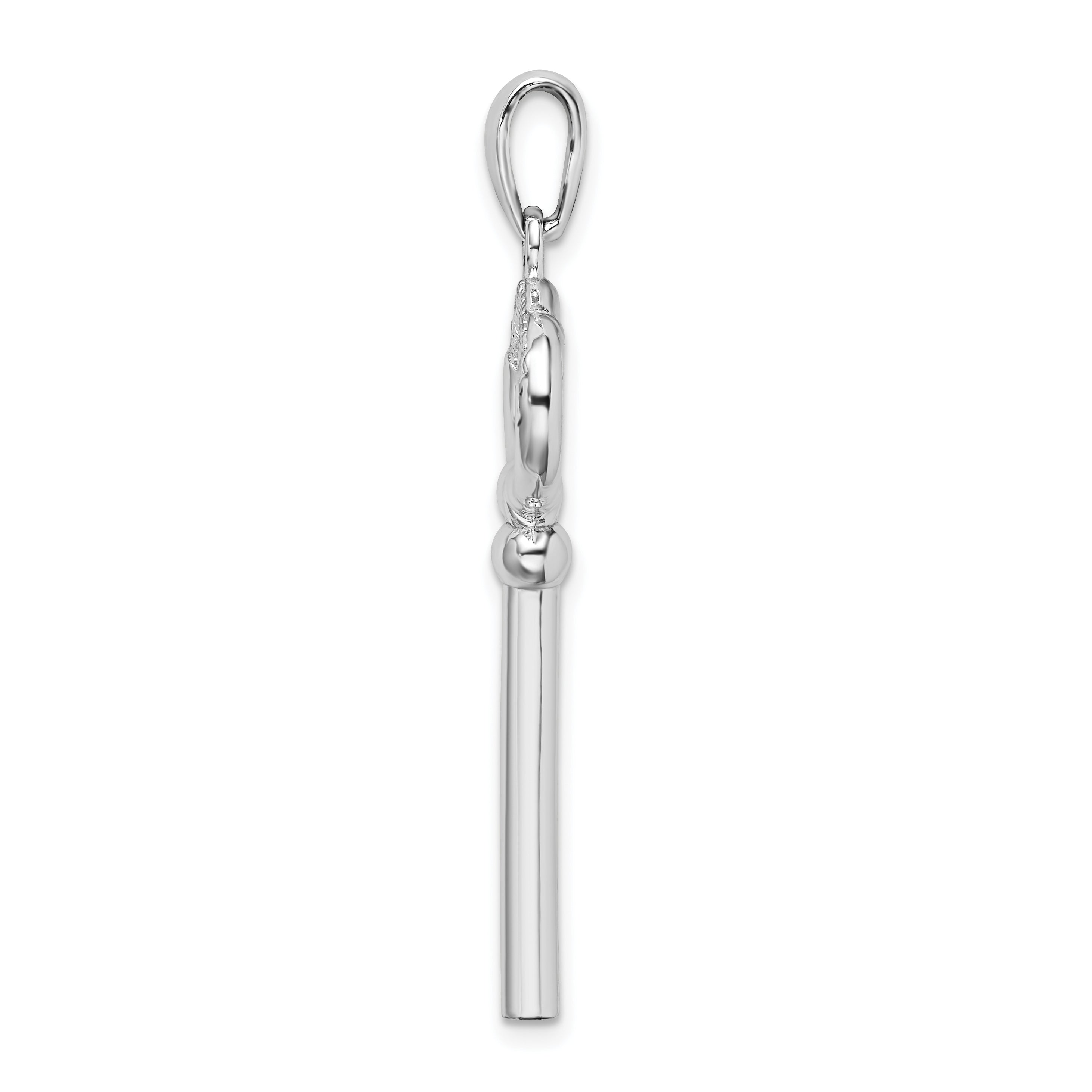 De-Ani Sterling Silver Rhodium-Plated 3D Key to My Heart Key Pendant Secondary image