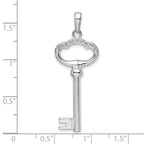 De-Ani Sterling Silver Rhodium-Plated 3D Key to My Heart Key Pendant