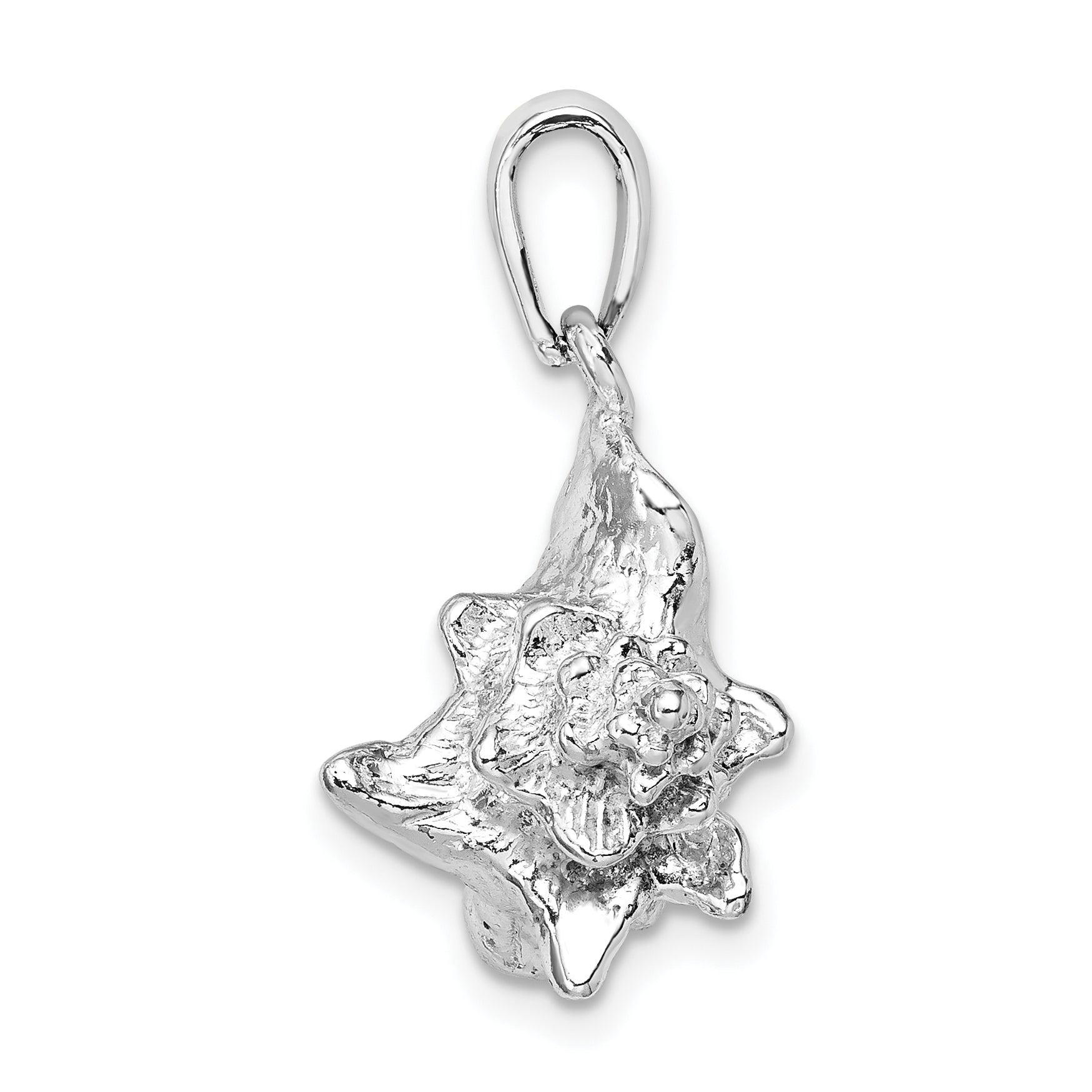 De-Ani Sterling Silver Rhodium-Plated Polished 3D Conch Shell Pendant Secondary image