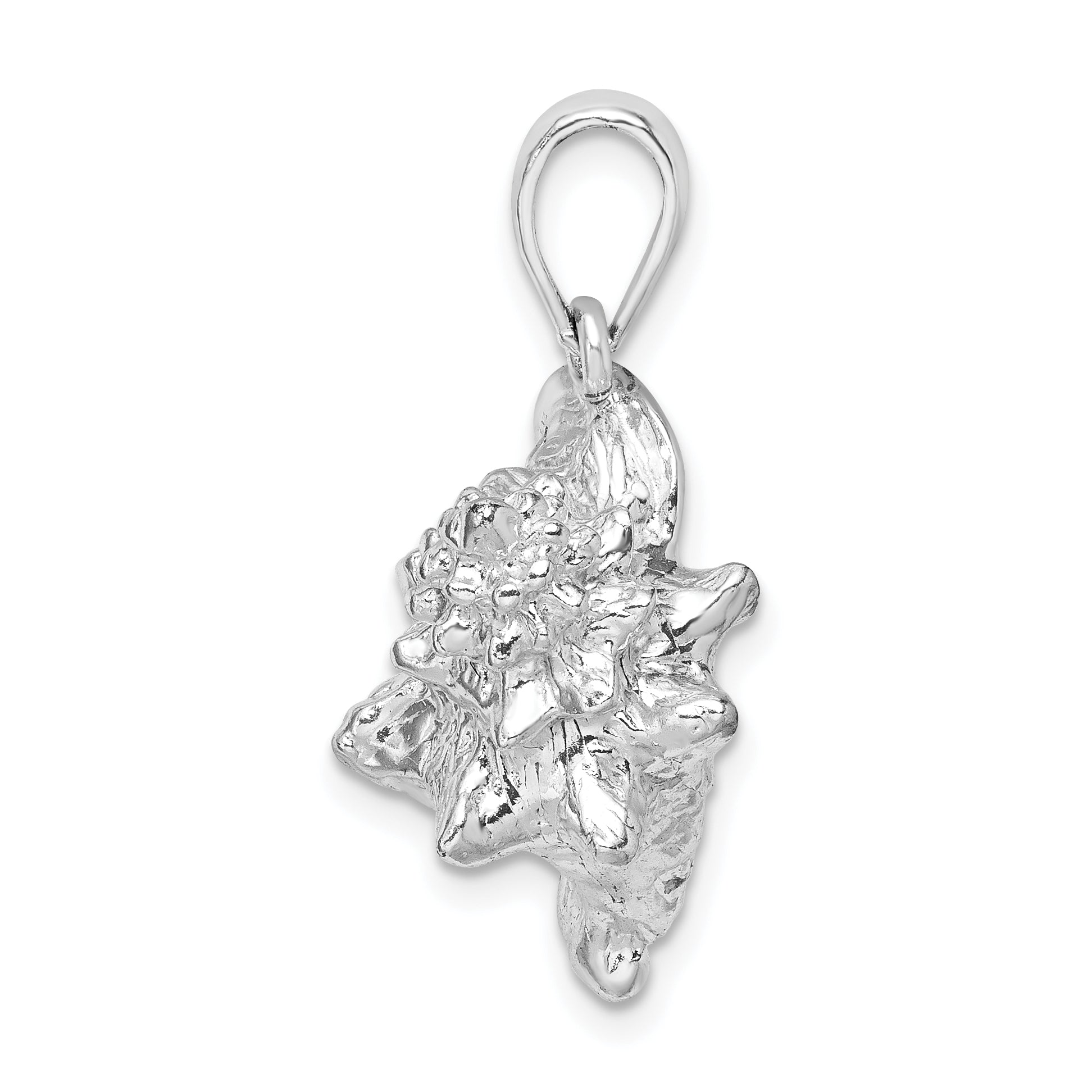 De-Ani Sterling Silver Rhodium-Plated Polished 3D Large Conch Shell Pendant Main image