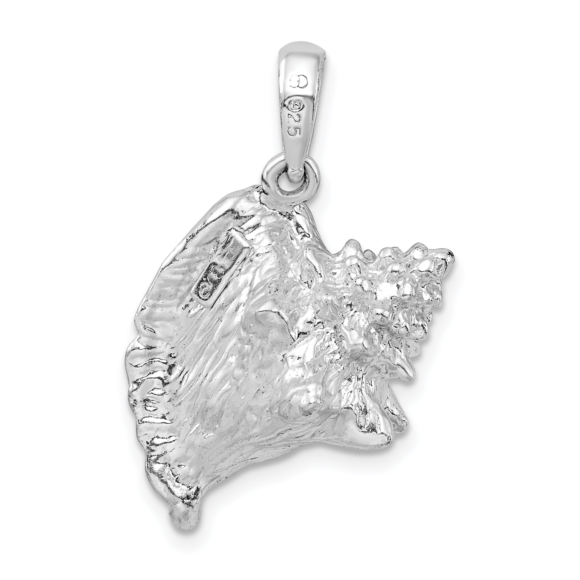 De-Ani Sterling Silver Rhodium-Plated Polished 3D Large Conch Shell Pendant Secondary image