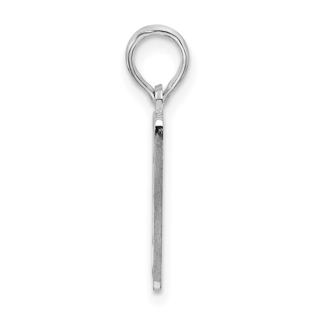 De-Ani Sterling Silver Rhodium-Plated Polished 0 Mile Marker Key West Pendant