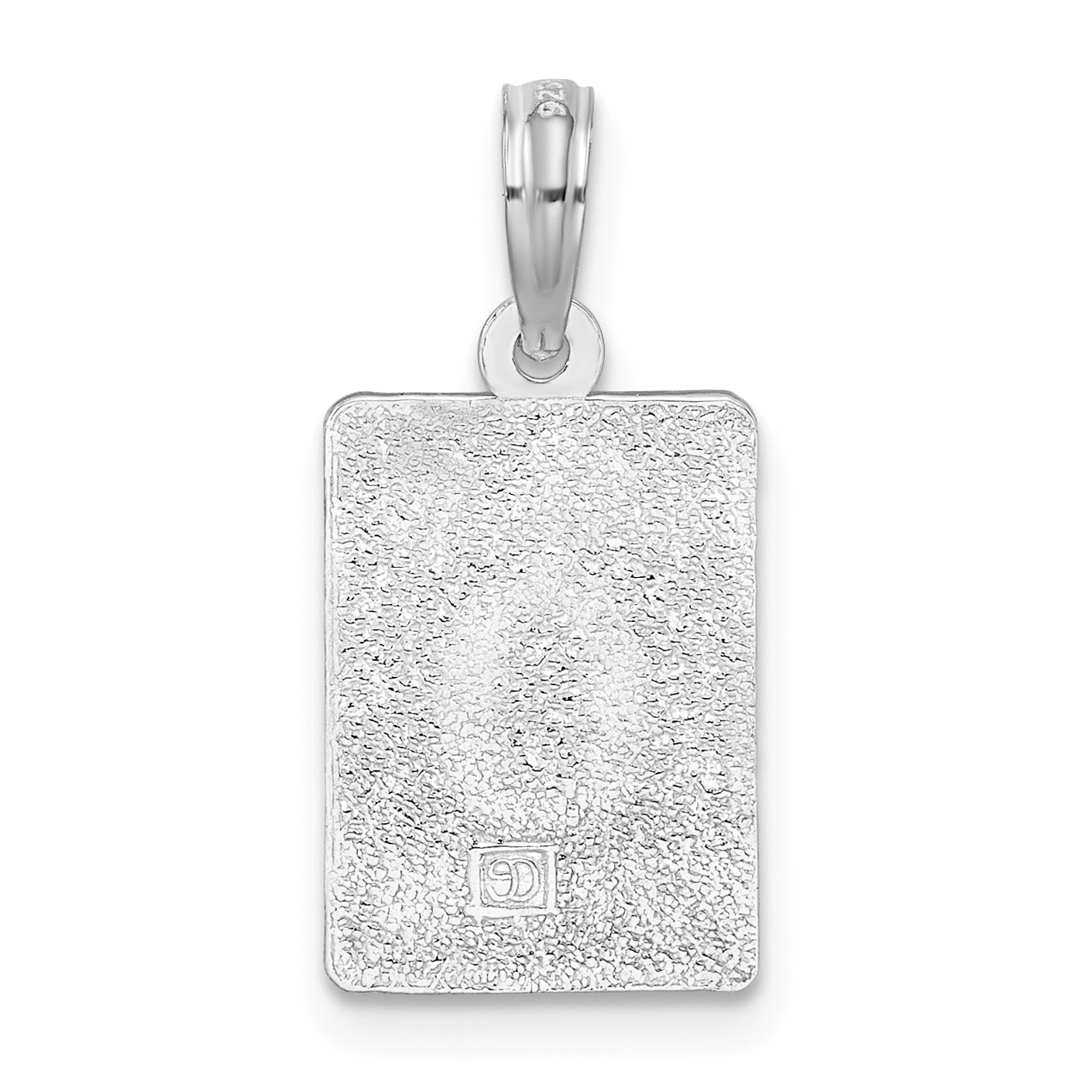 De-Ani Sterling Silver Rhodium-Plated Polished 0 Mile Marker Key West Pendant