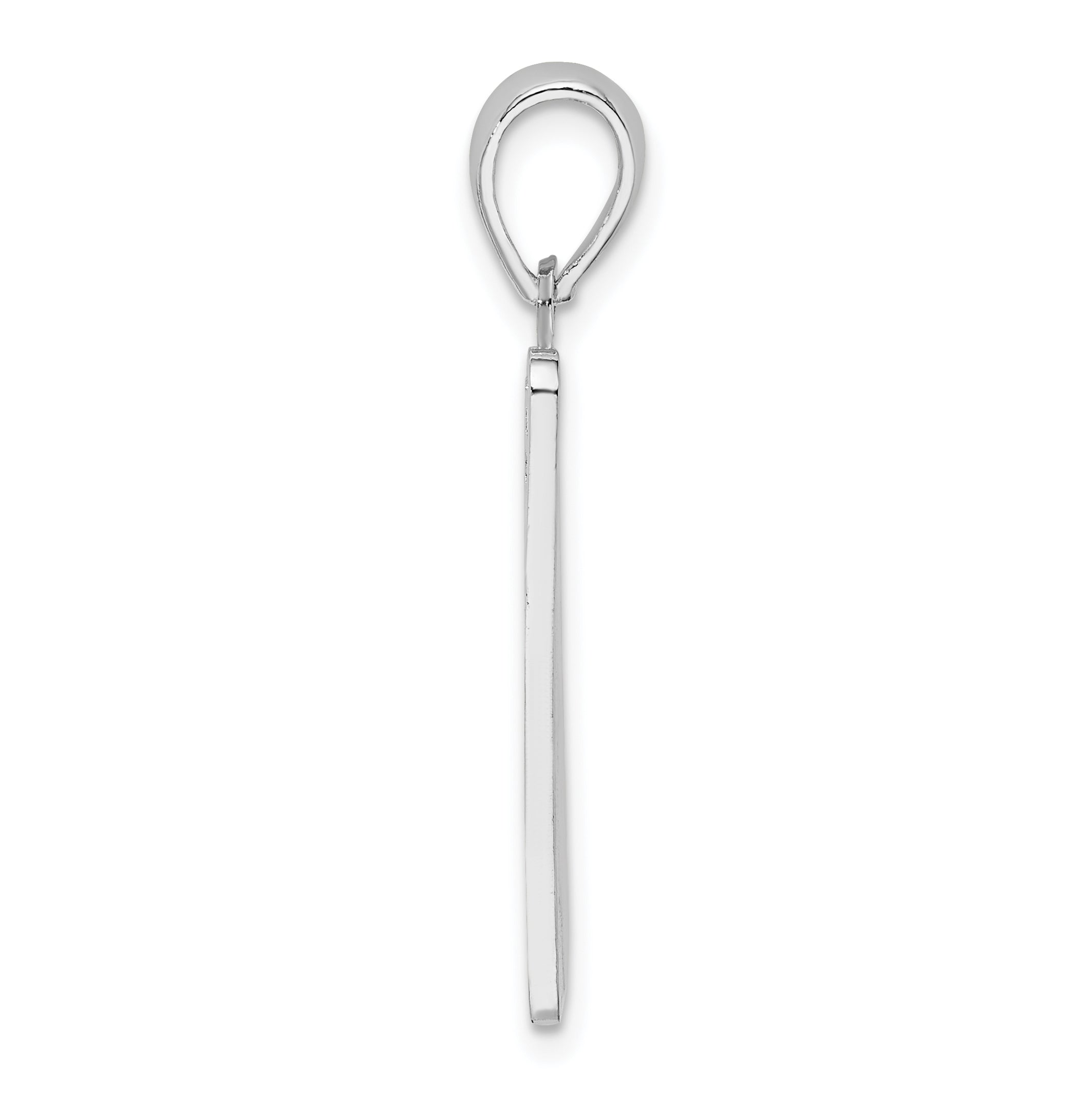 De-Ani Sterling Silver Rhodium-Plated Polished 0 Mile Marker Key West Pendant