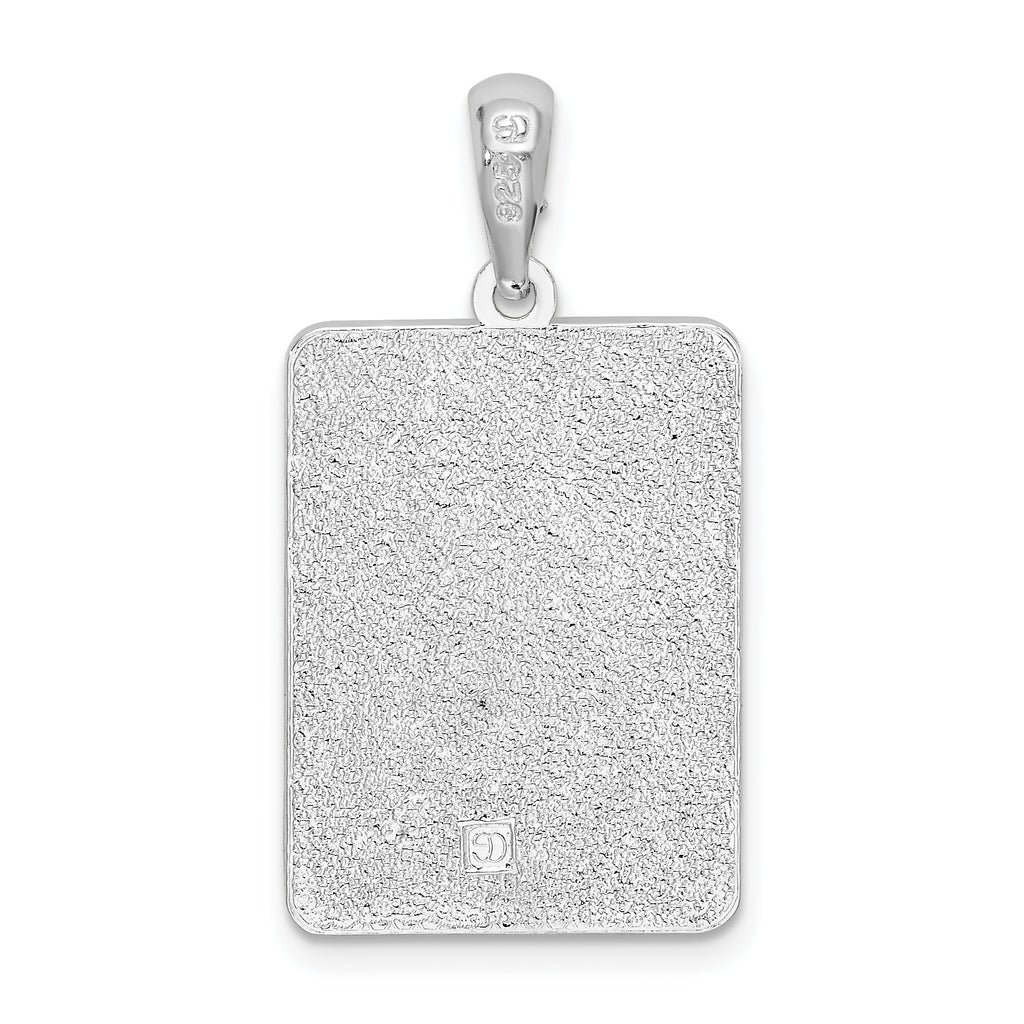 De-Ani Sterling Silver Rhodium-Plated Polished 0 Mile Marker Key West Pendant
