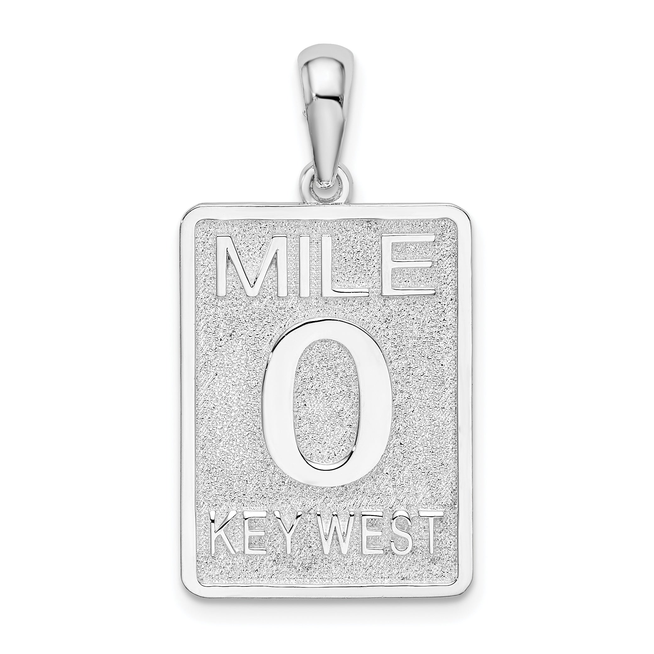 De-Ani Sterling Silver Rhodium-Plated Polished 0 Mile Marker Key West Pendant Main image