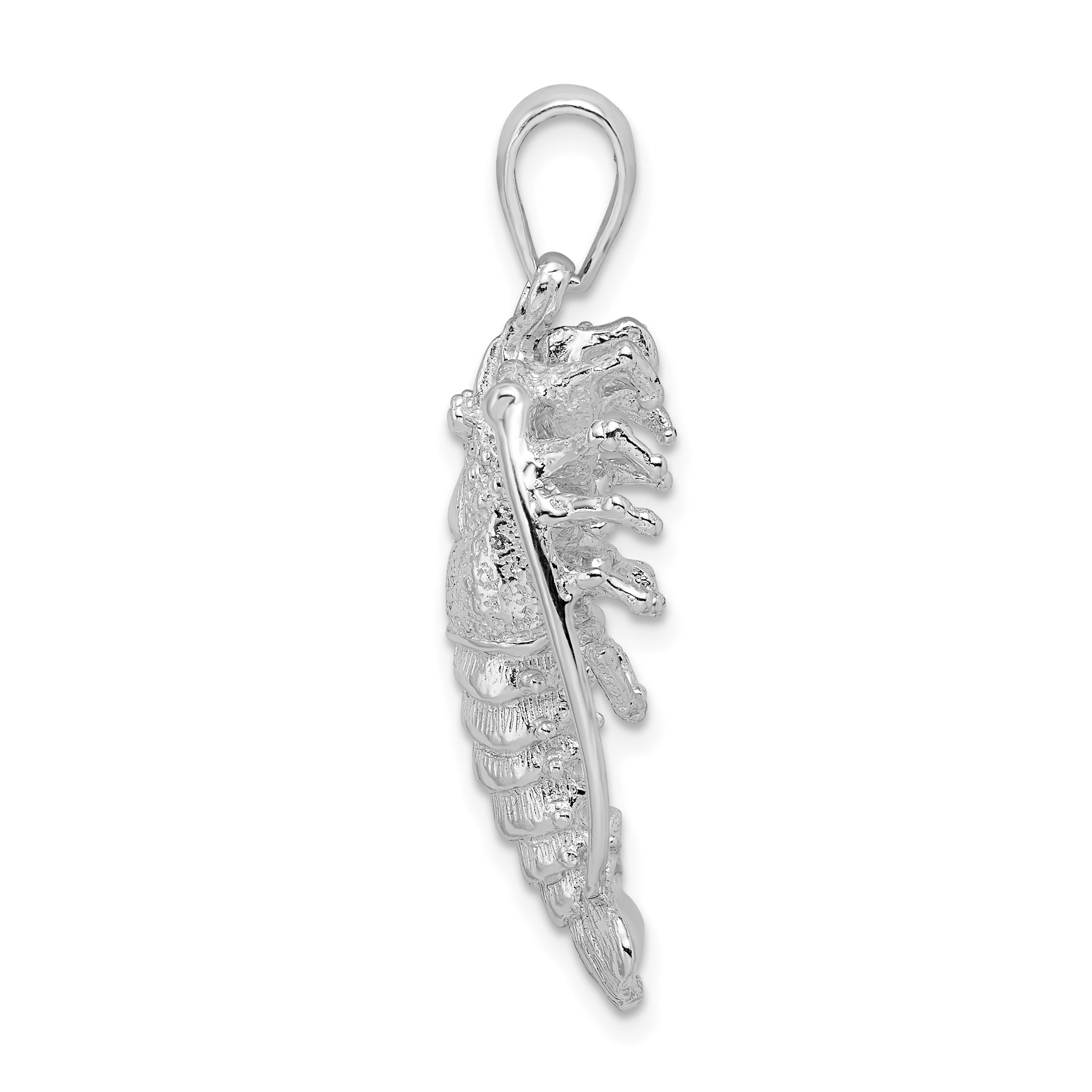 De-Ani Sterling Silver Rhodium-Plated Polished Large Florida Lobster Pendant Secondary image