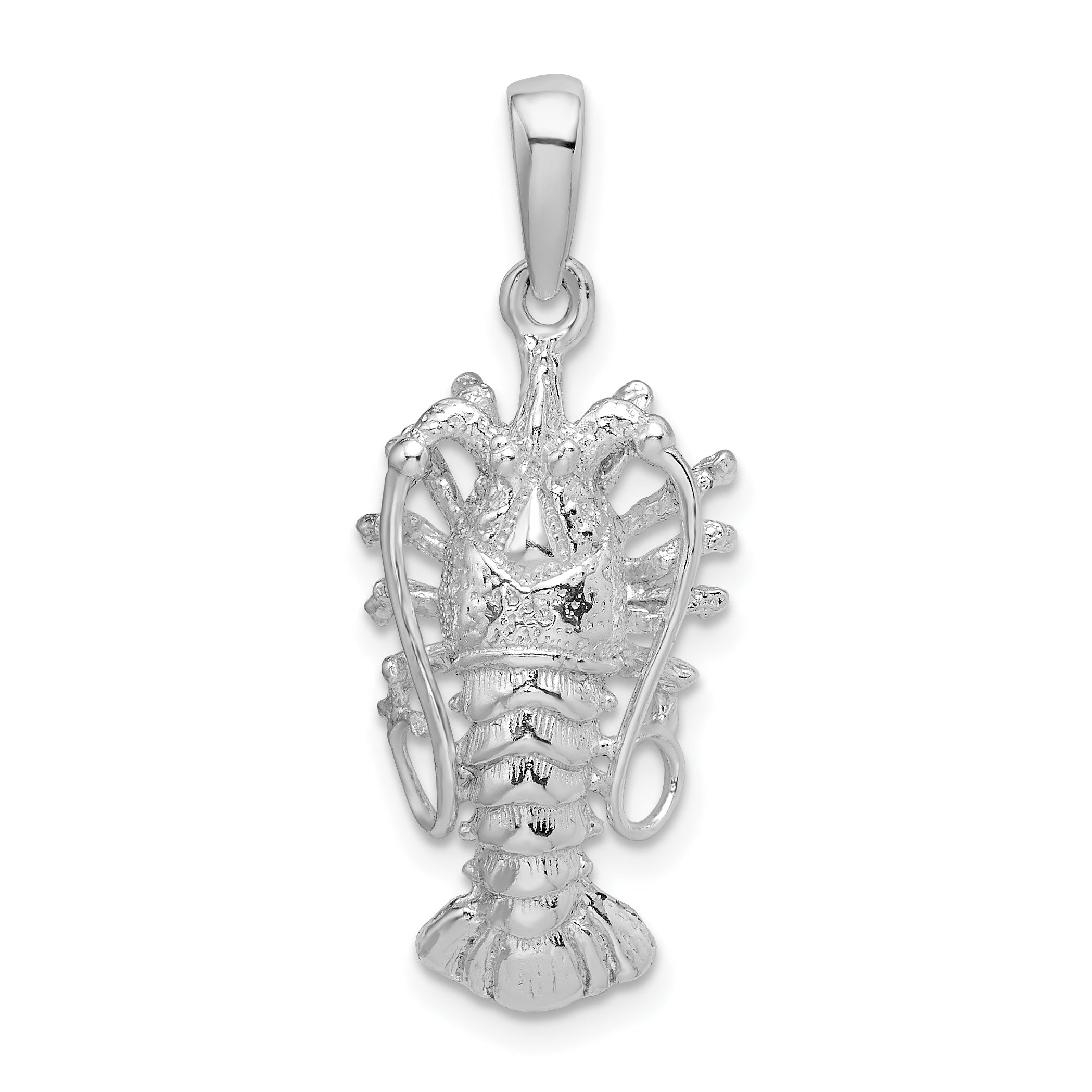 De-Ani Sterling Silver Rhodium-Plated Polished Medium Florida Lobster Pendant Main image