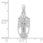 De-Ani Sterling Silver Rhodium-Plated Polished Small Florida Lobster Pendant