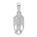 De-Ani Sterling Silver Rhodium-Plated Polished Small Florida Lobster Pendant