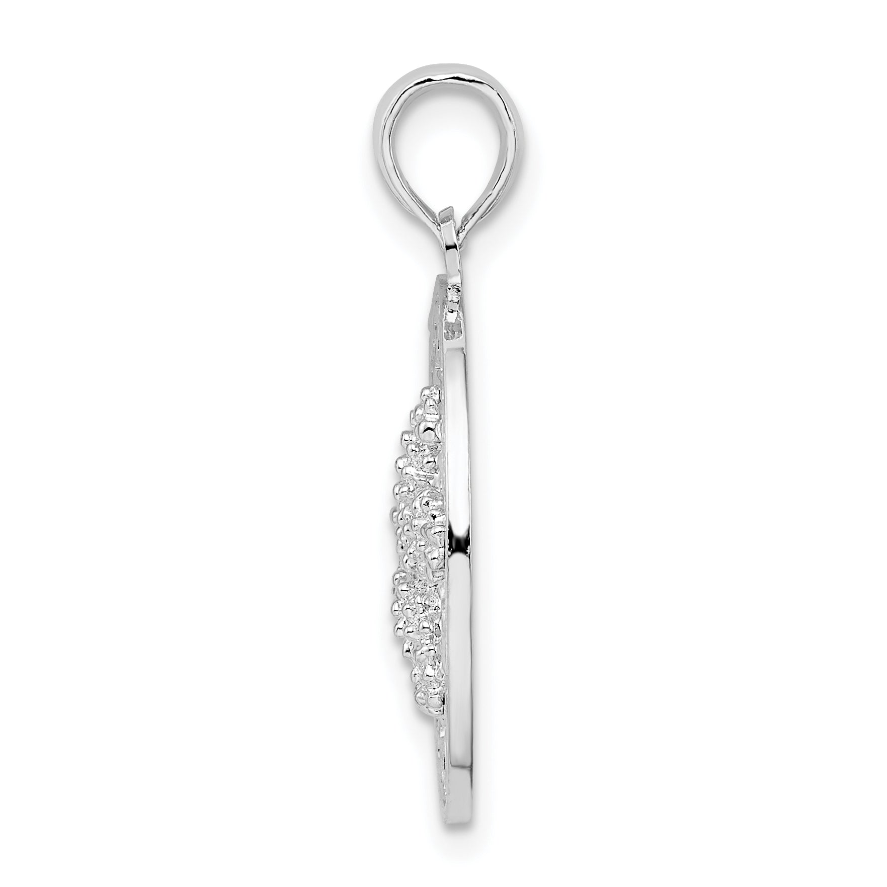 De-Ani Sterling Silver Rhodium-Plated Textured Siesta Key Florida with Starfish Pendant Secondary image