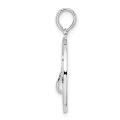 De-Ani Sterling Silver Rhodium-Plated Textured Siesta Key Florida with Flip-flop Pendant