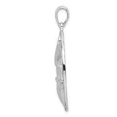 De-Ani Sterling Silver Rhodium-plated Polished Shells in Circle Pendant