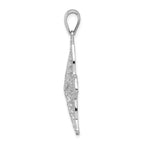 De-Ani Sterling Silver Rhodium-plated Polished Filigree Starfish Pendant