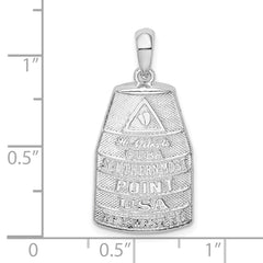De-Ani Sterling Silver Rhodium-Plated Polished Large Key West USA Pendant