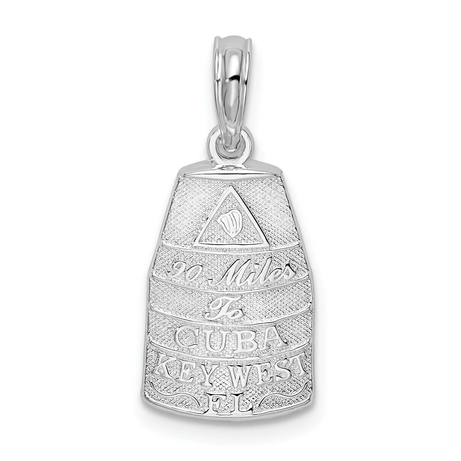 De-Ani Sterling Silver Rhodium-Plated Polished Small Key West USA Pendant Main image
