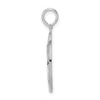 De-Ani Sterling Silver Rhodium-Plated Textured Key West with Palm Tree Pendant