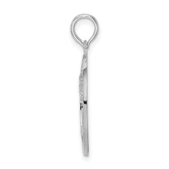 De-Ani Sterling Silver Rhodium-Plated Textured Key West with Palm Tree Pendant