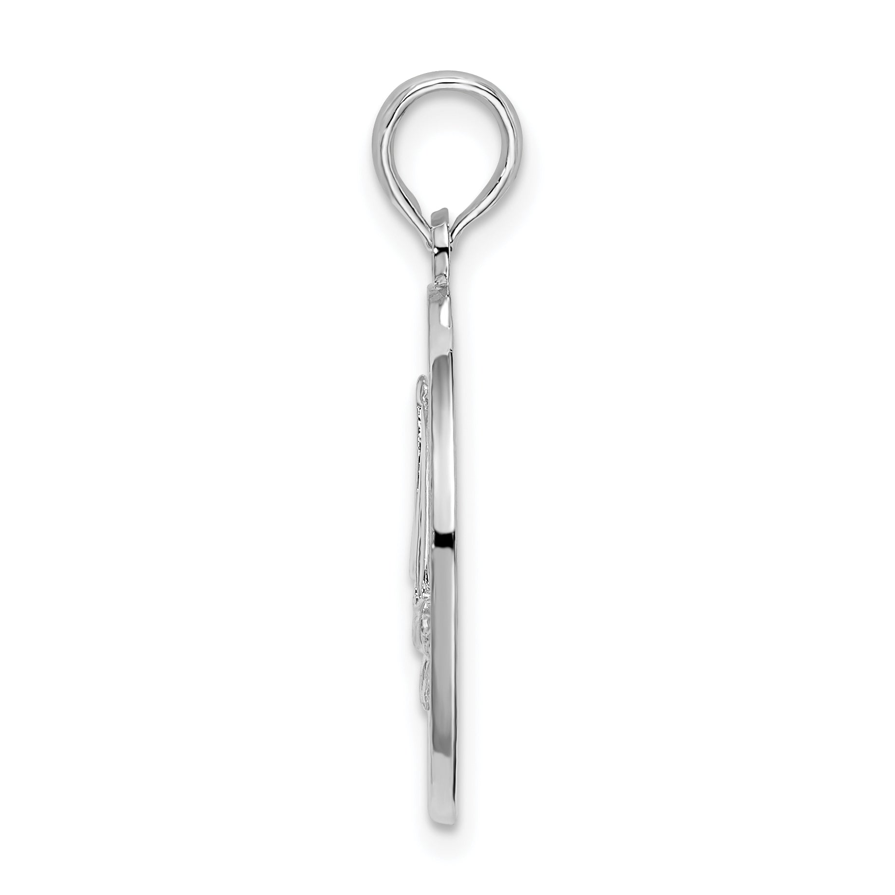 De-Ani Sterling Silver Rhodium-Plated Textured Key West with Sailboat Pendant Secondary image