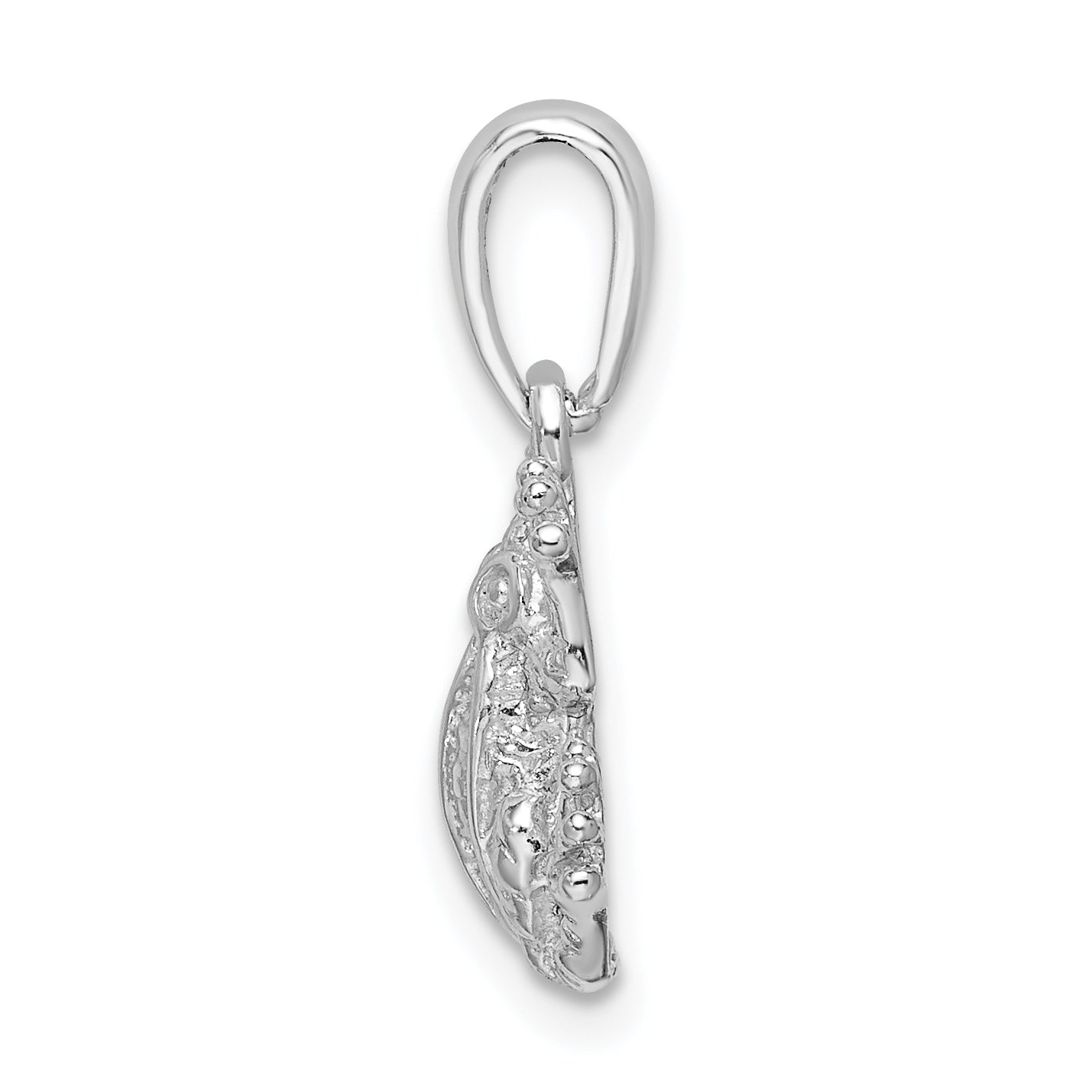 De-Ani Sterling Silver Rhodium-Plated Polished Frog Pendant Secondary image