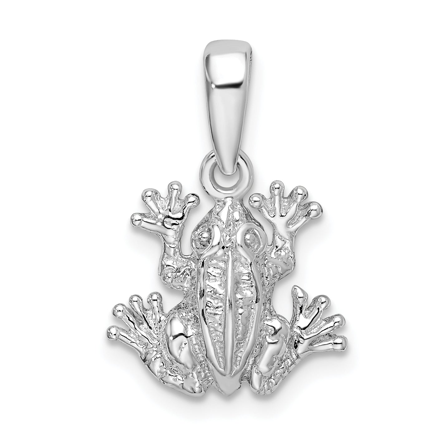 De-Ani Sterling Silver Rhodium-Plated Polished Frog Pendant Main image