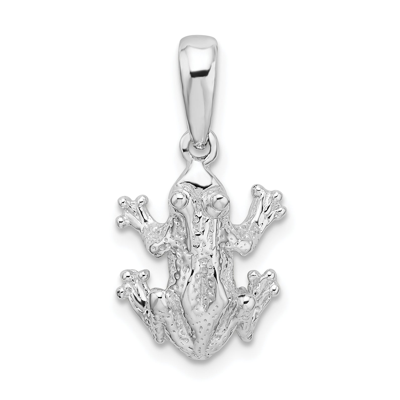 De-Ani Sterling Silver Rhodium-Plated Polished Frog Pendant Main image