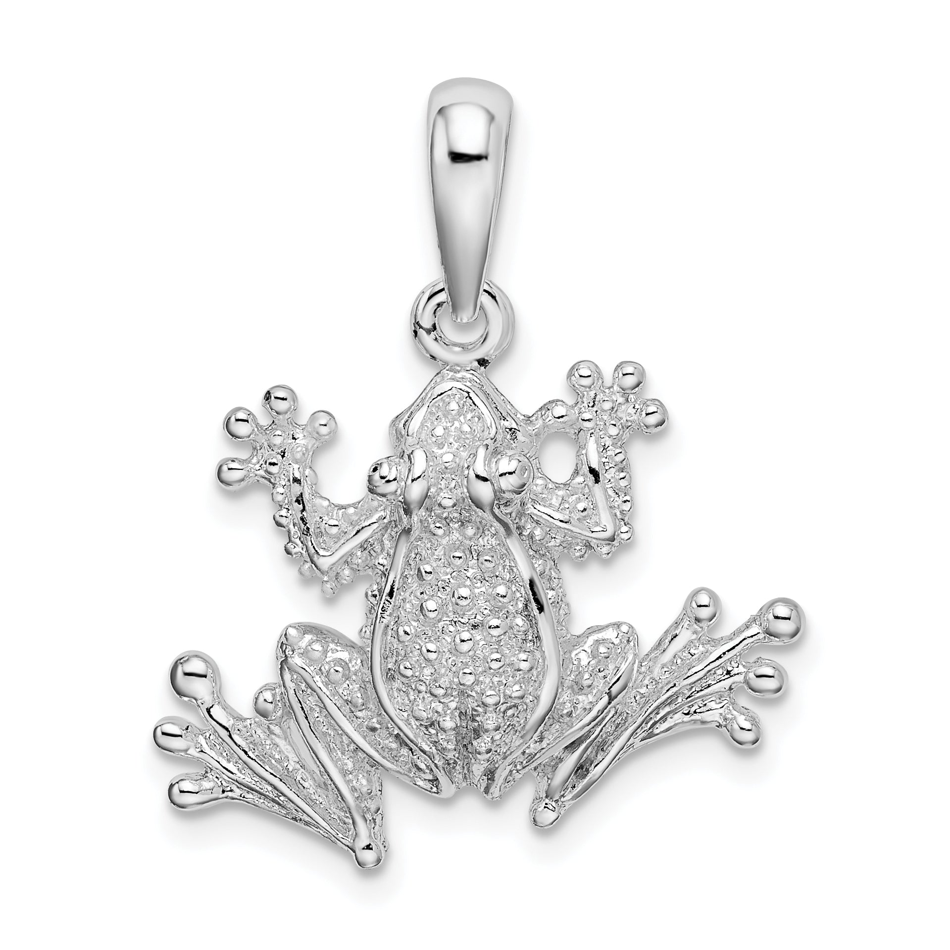 De-Ani Sterling Silver Rhodium-Plated Polished Frog Pendant Main image