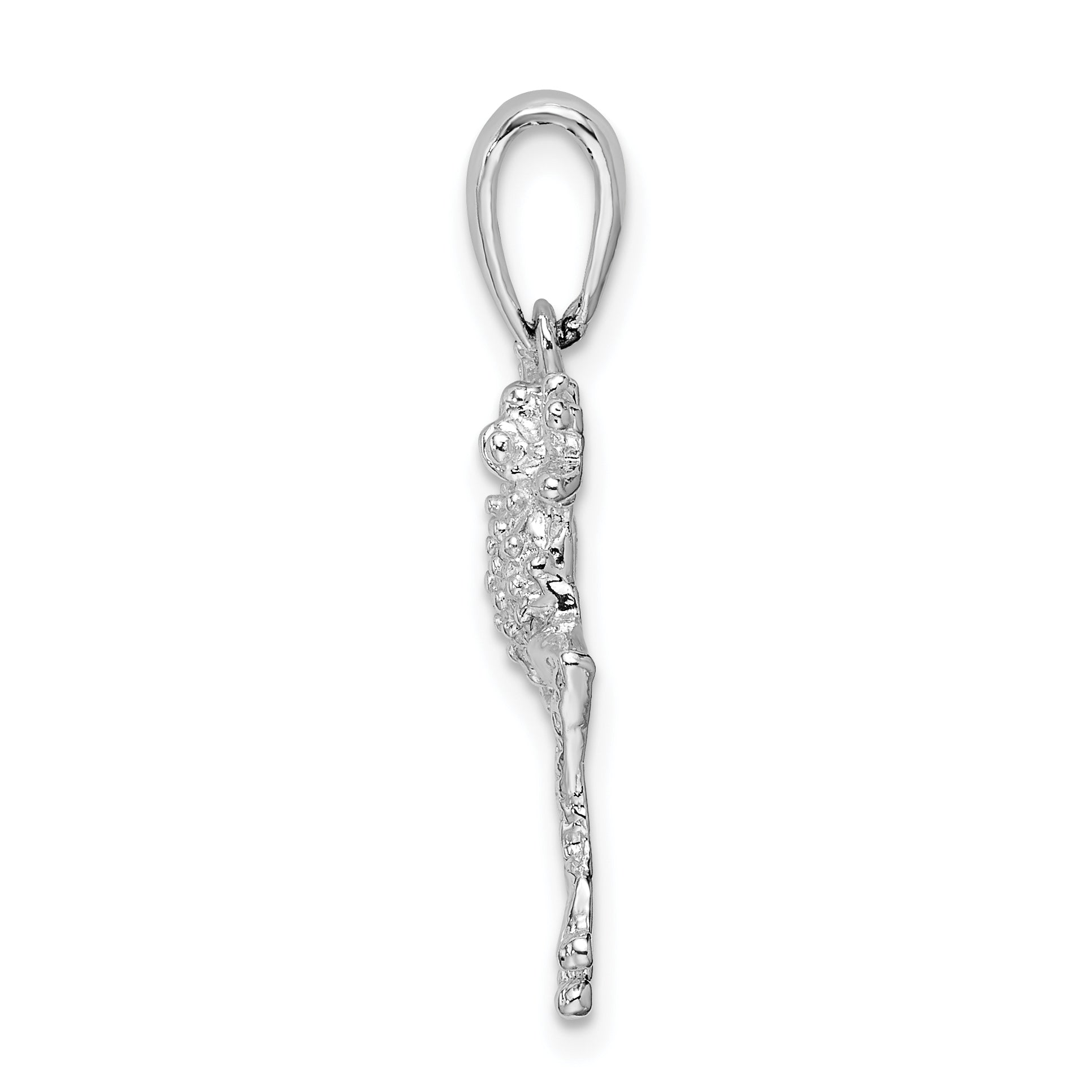 De-Ani Sterling Silver Rhodium-Plated Polished Jumping Frog Pendant Secondary image