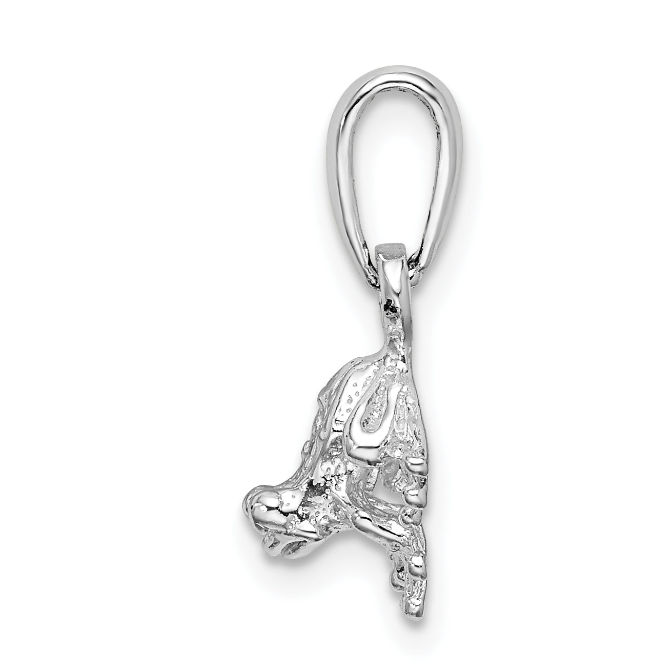 De-Ani Sterling Silver Rhodium-Plated Polished Mini Frog Pendant Secondary image