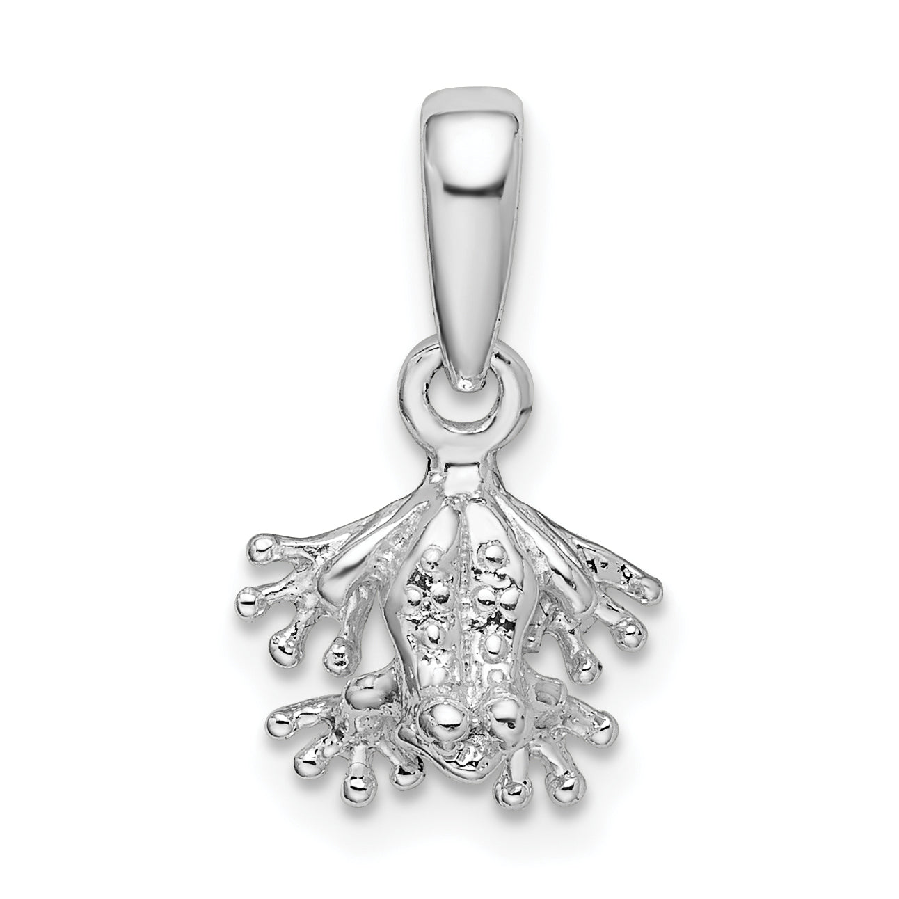 De-Ani Sterling Silver Rhodium-Plated Polished Mini Frog Pendant Main image