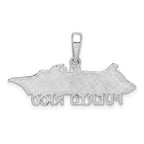 De-Ani Sterling Silver Rhodium-Plated Polished Puerto Rico Cruise Ship Pendant