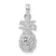De-Ani Sterling Silver Rhodium-Plated Polished 3D Cut-Out Small Pineapple Pendant
