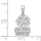 De-Ani Sterling Silver Rhodium-Plated Polished South Beach Palm Tree Pendant