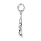 De-Ani Sterling Silver Rhodium-Plated Polished 3D Flip-flops Pendant