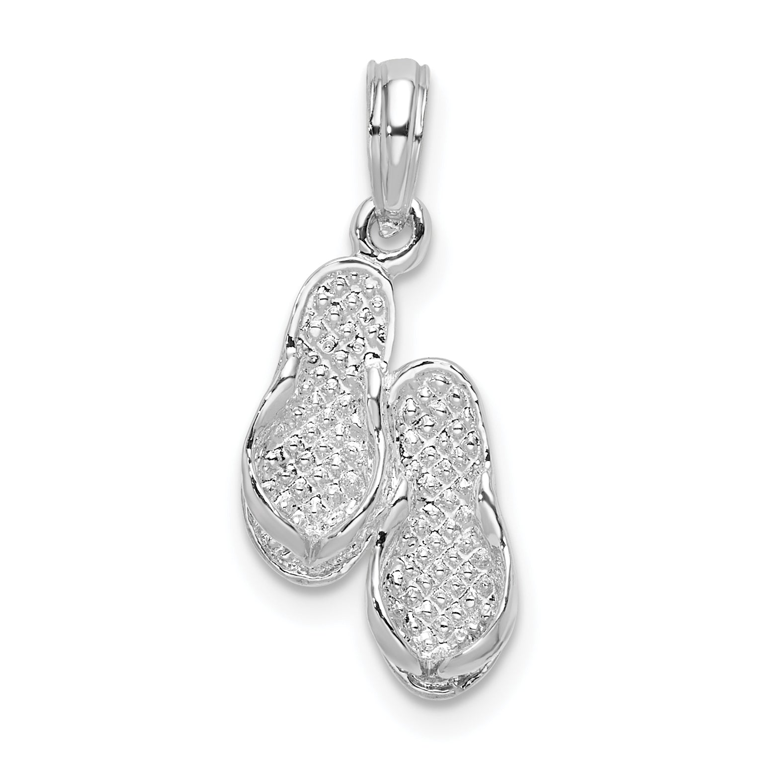 De-Ani Sterling Silver Rhodium-Plated Polished 3D Flip-flops Pendant Main image