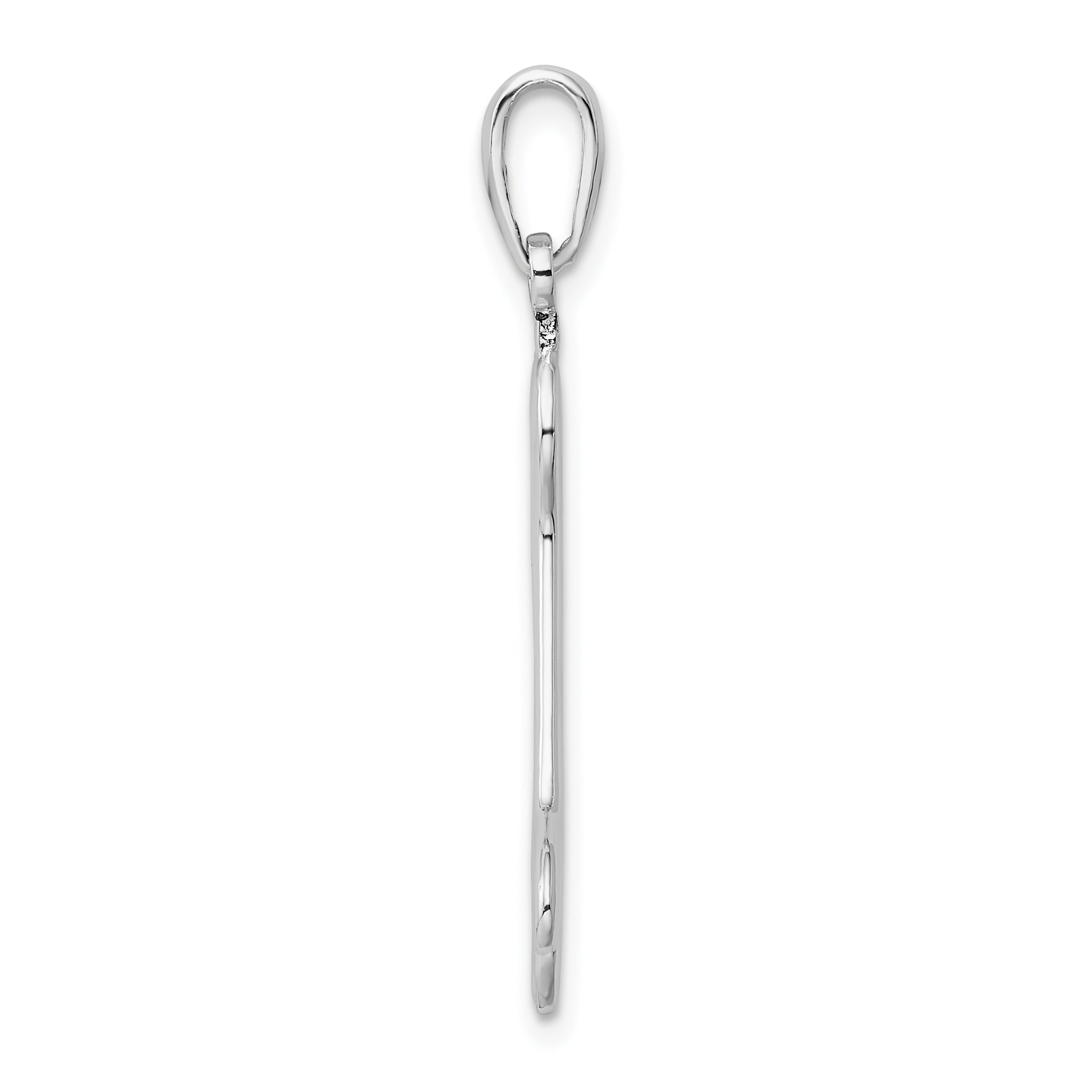 De-Ani Sterling Silver Rhodium-plated Polished Engraveable Dog Bone Pendant Secondary image