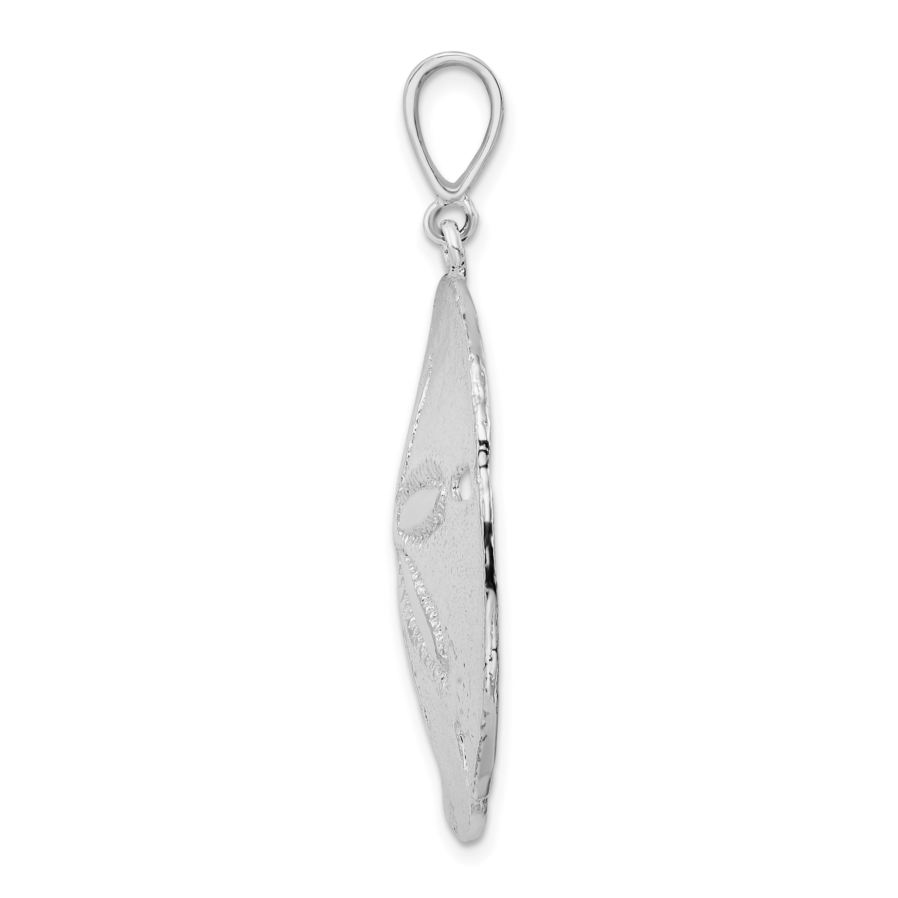 De-Ani Sterling Silver Rhodium-Plated Polished Sand Dollar Pendant Secondary image