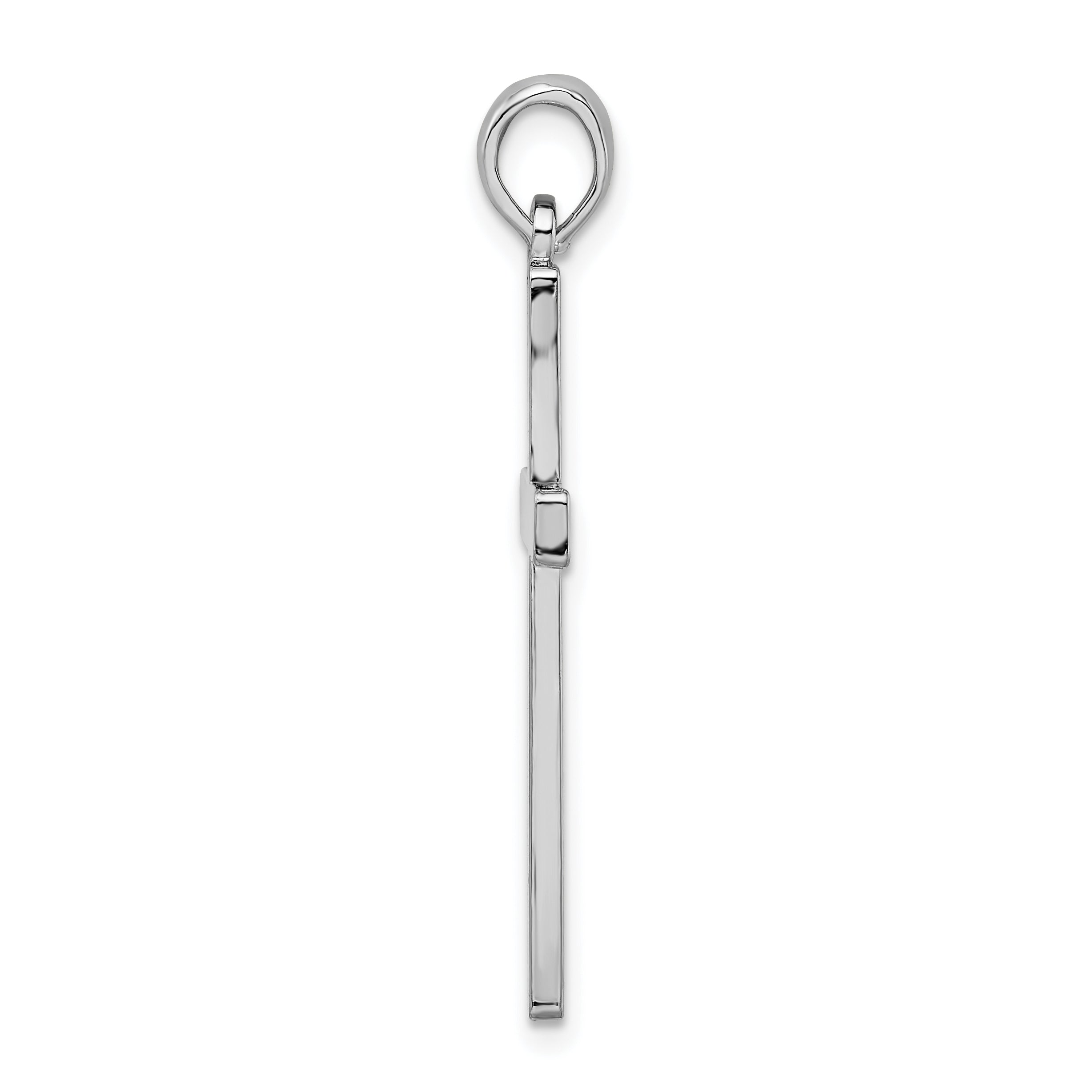Sterling Silver Rhodium-Plated Latin Cross Pendant Secondary image