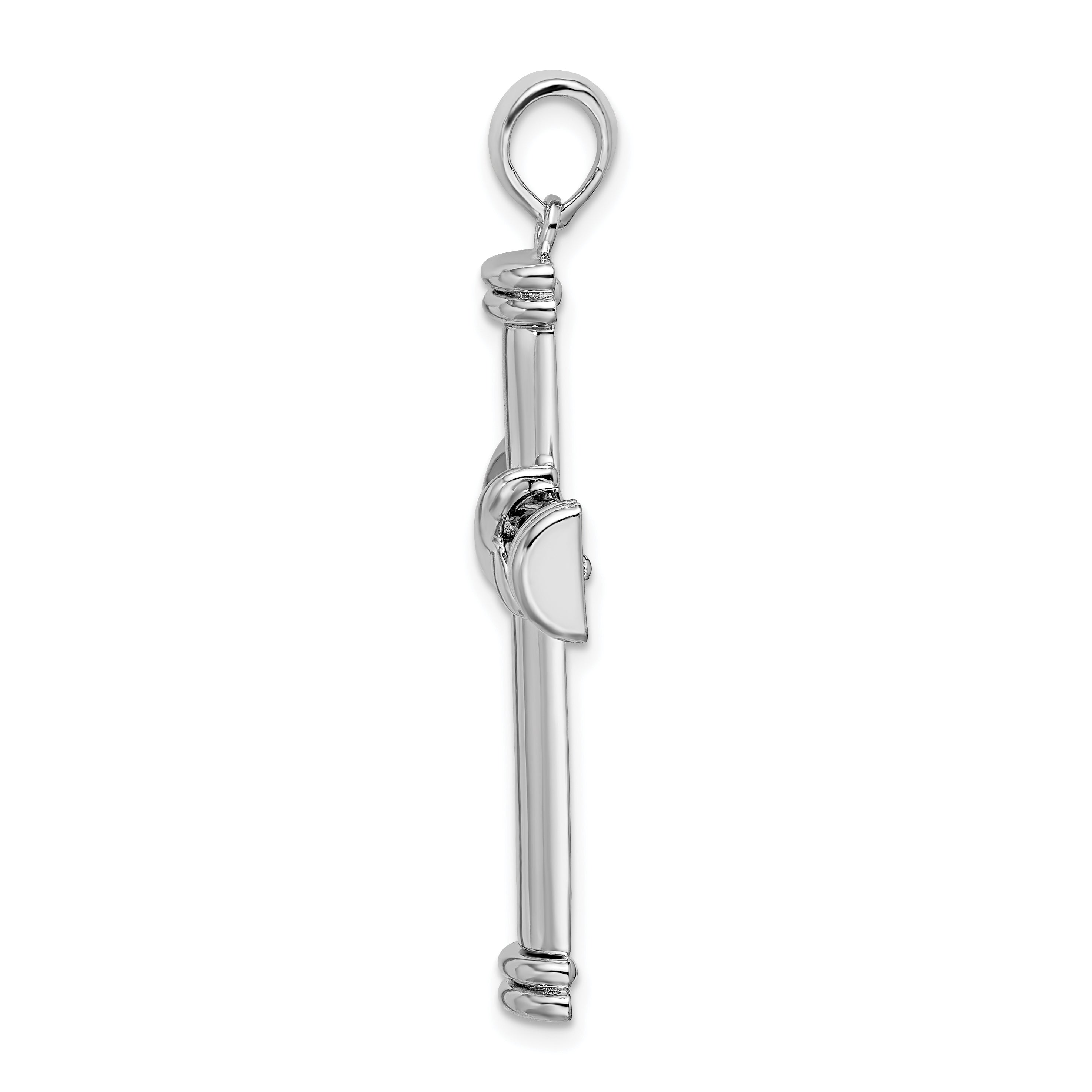 De-Ani Sterling Silver Rhodium-Plated Polished X-Center Latin Cross Pendant