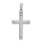 De-Ani Sterling Silver Rhodium-plated Polished Tubular Latin Cross Pendant