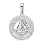 De-Ani Sterling Silver Rhodium-Plated Long Beach Island New Jersey with Sailboat Pendant