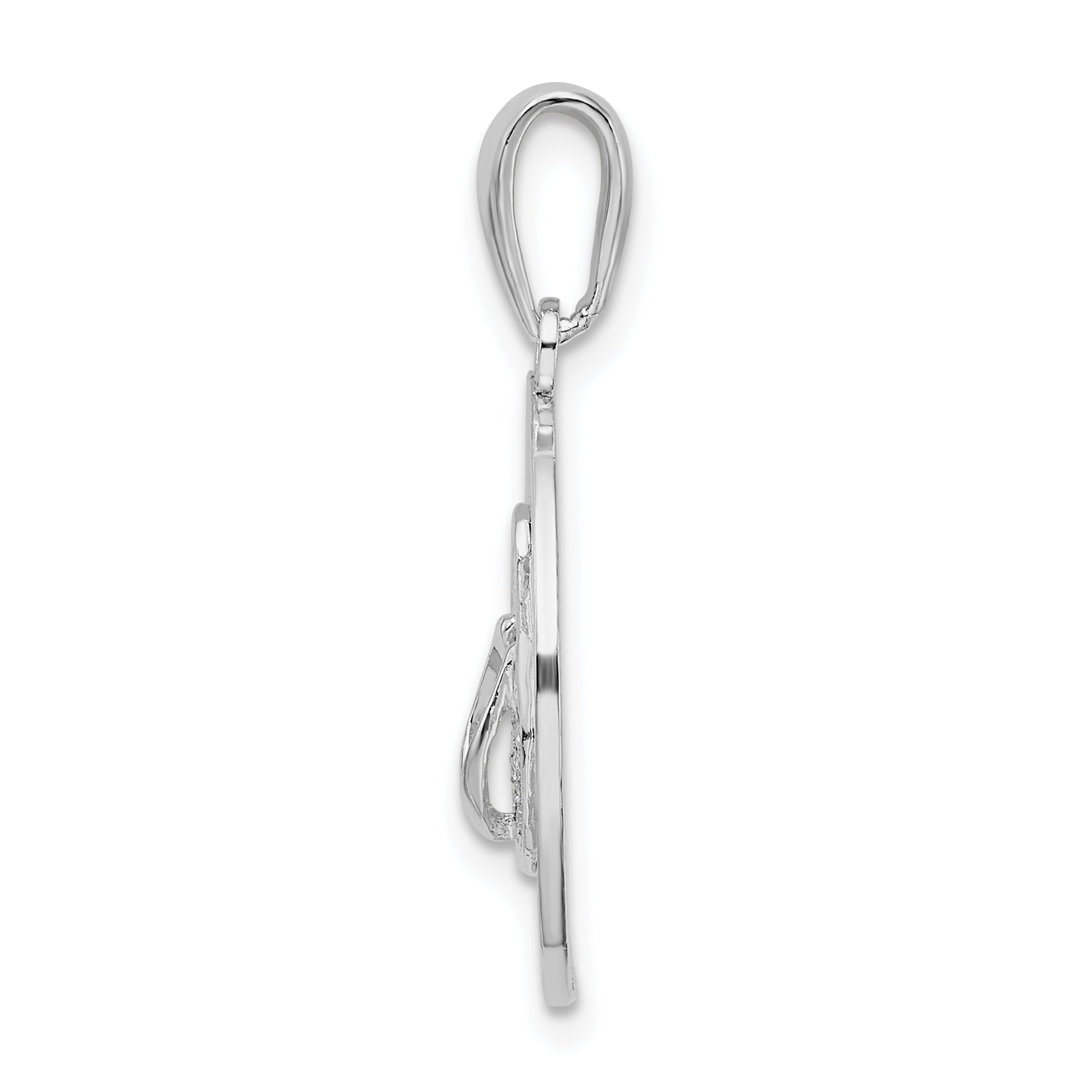 De-Ani Sterling Silver Rhodium-Plated Long Beach Island New Jersey with Flip-flop Pendant Secondary image