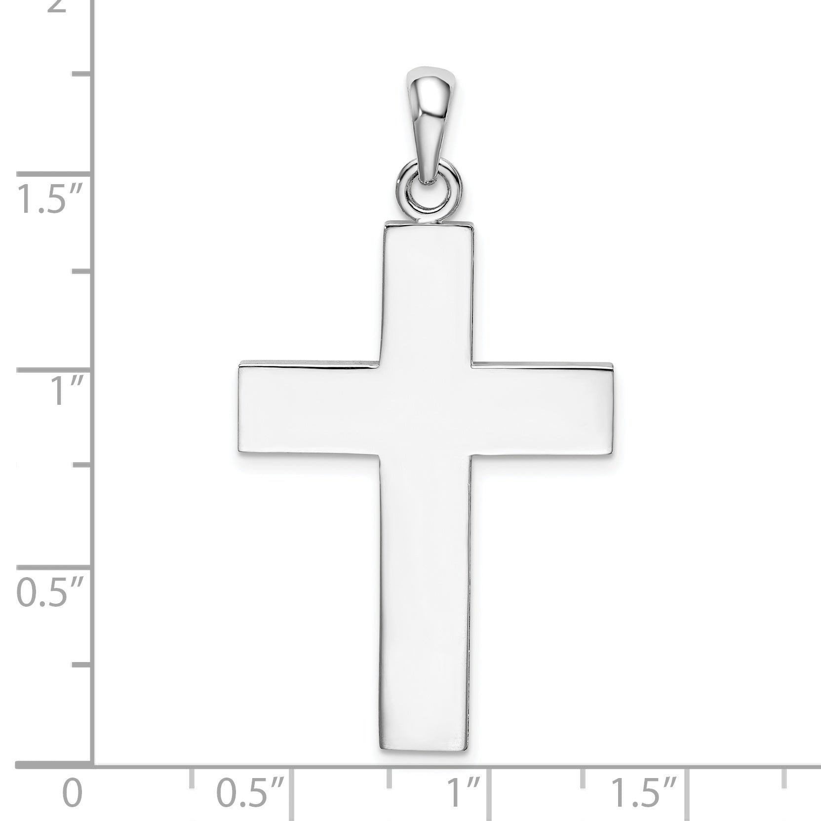 De-Ani Sterling Silver Rhodium-Plated Polished Large Latin Cross Pendant