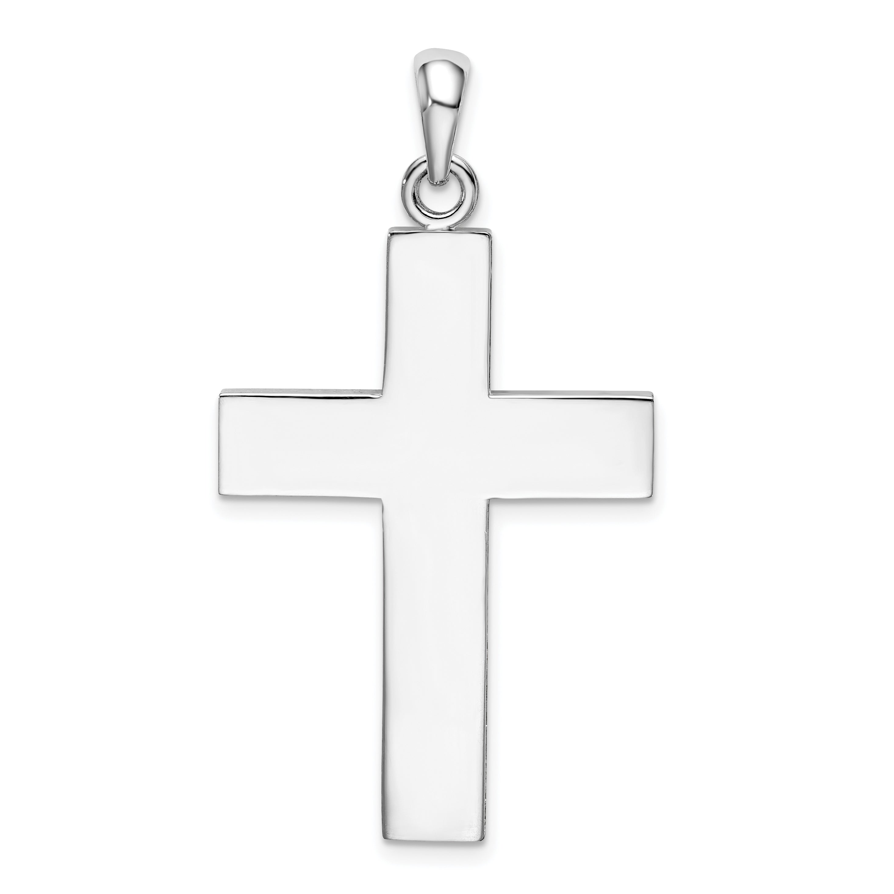 De-Ani Sterling Silver Rhodium-Plated Polished Large Latin Cross Pendant Main image