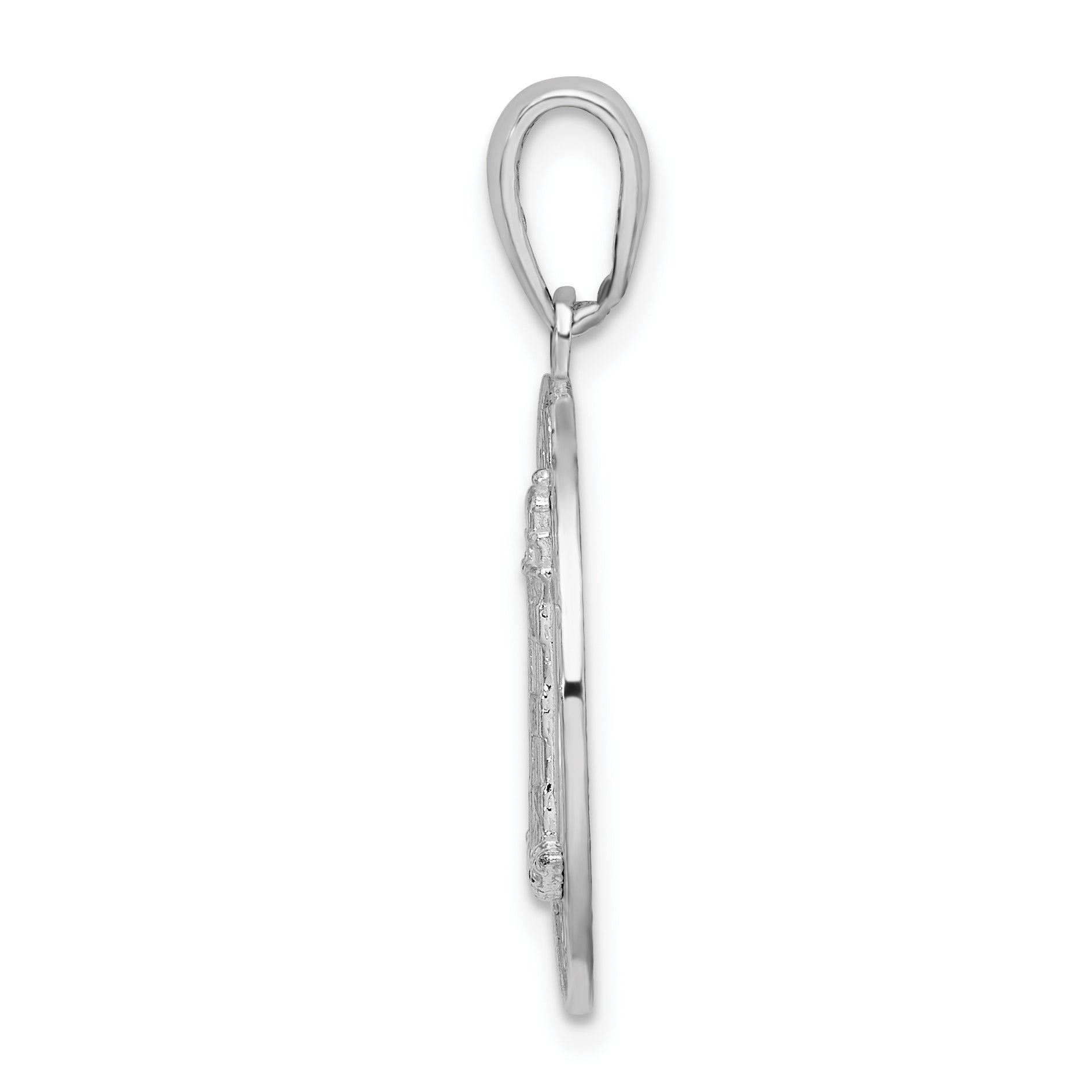De-Ani Sterling Silver Rhodium-Plated Textured Hilton Head Lighthouse Pendant Secondary image