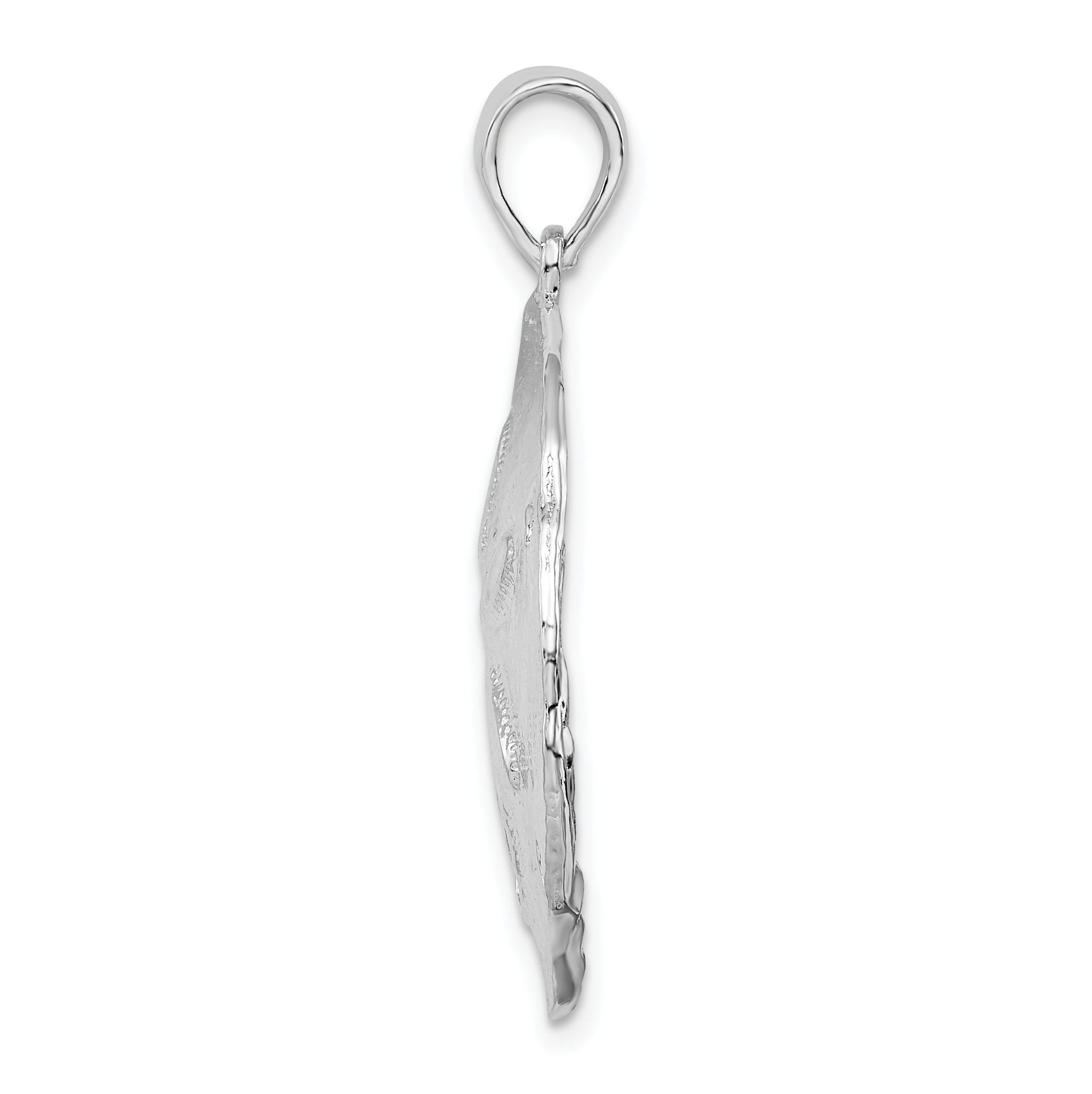 De-Ani Sterling Silver Rhodium-Plated Polished Sand Dollar Pendant Secondary image